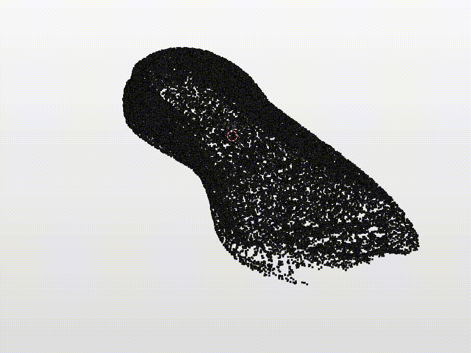 Comparison of point cloud with reference mesh