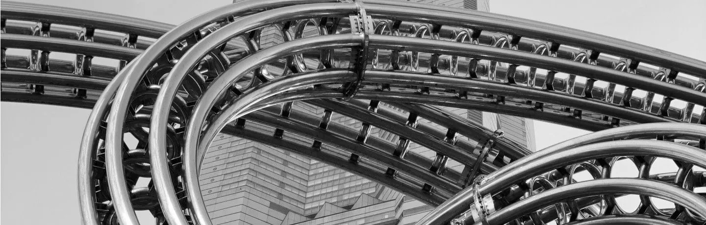 Abstract shapes and an office building
