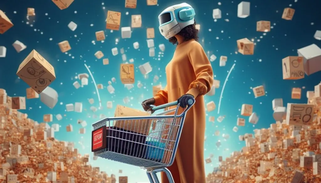 AI generated image of a customer with a cart