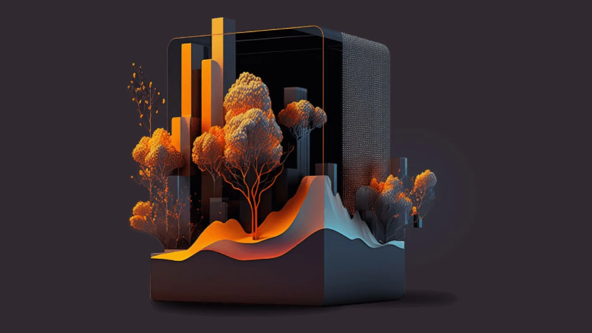 AI generated trees and landscape