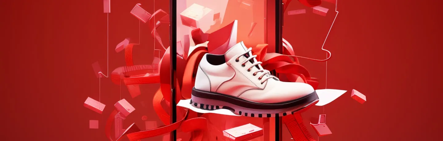 Shoe coming out of the phone screen