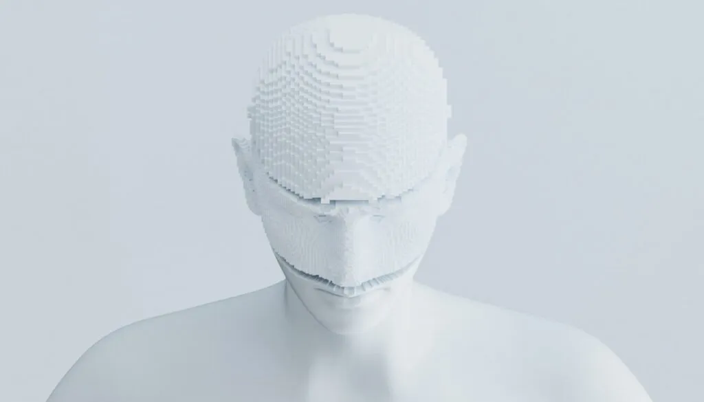 AI generated image of a person, while color