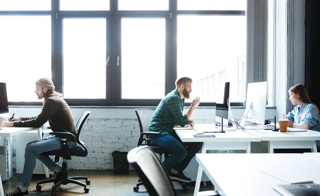 Remote Developers in an office