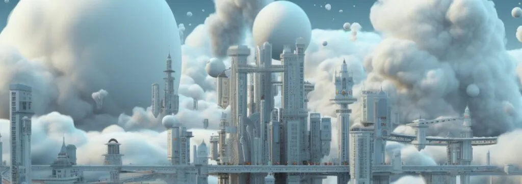 Abstract 3D white color city for a starter kit for Azure