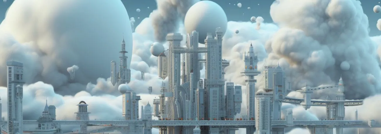 Abstract 3D white color city for a starter kit for Azure