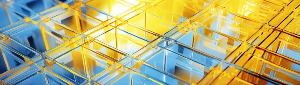 Abstract blue and yellow rectangle shapes