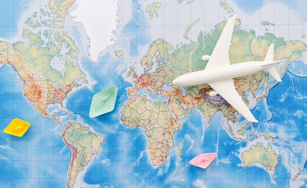 A map and a plane