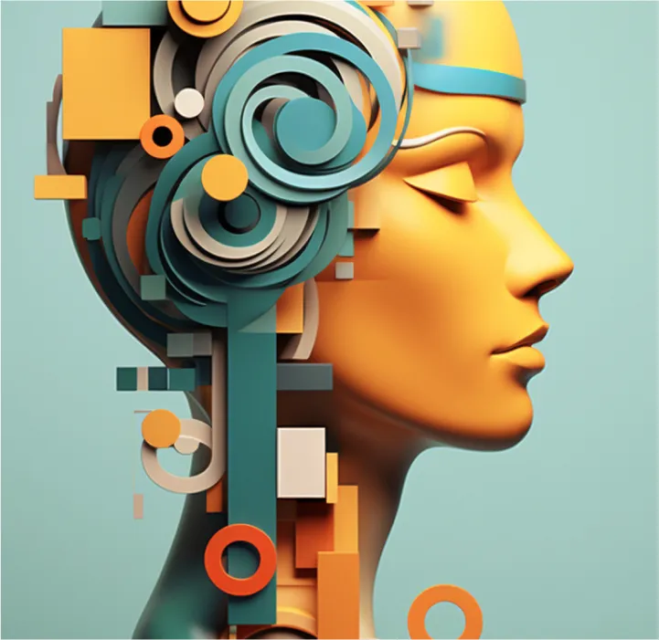 A pastel profile generated by artificial intelligence
