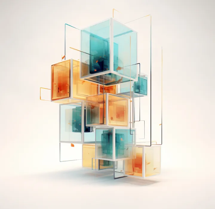 Glass blocks to illustrate partner ecosystems 