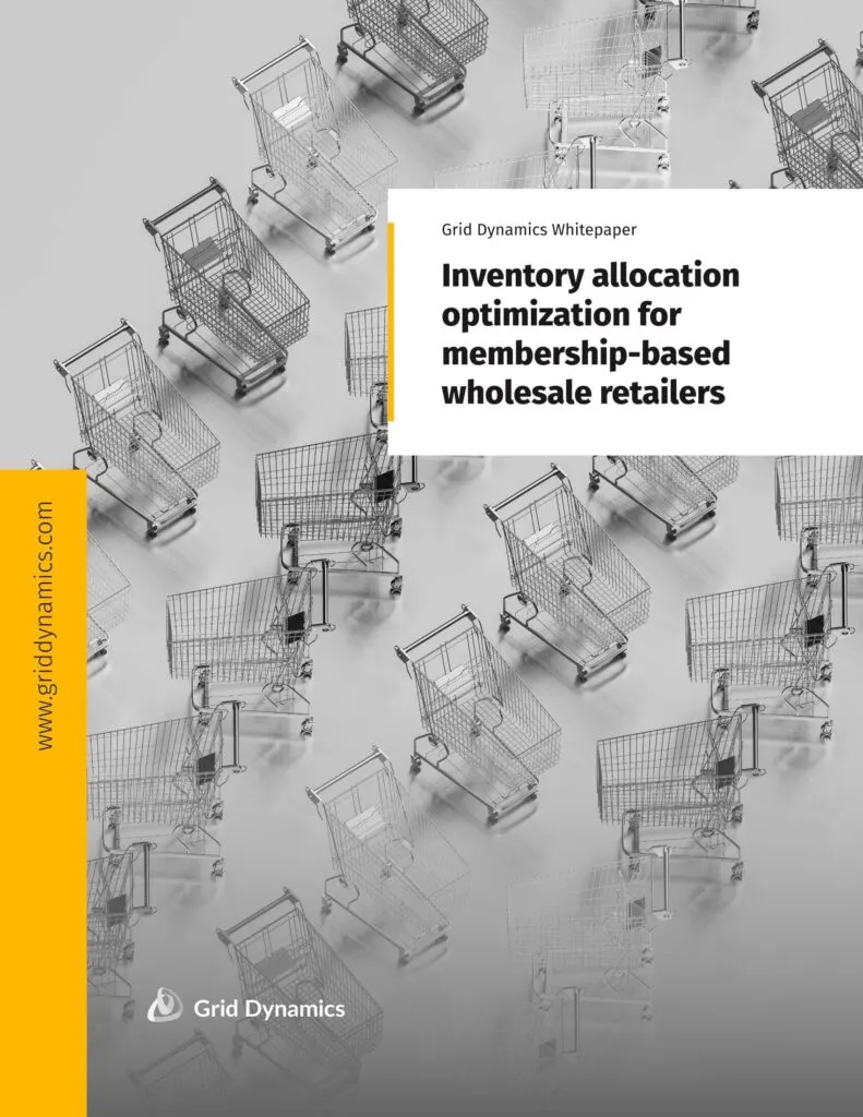 A book cover with the text: Inventory allocation optimization for membership-based wholesale retailers