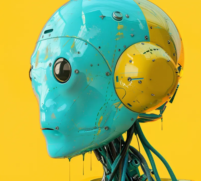 AI style light green alien looking left
