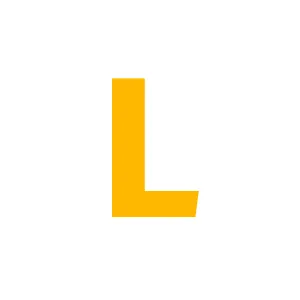 An orange letter L