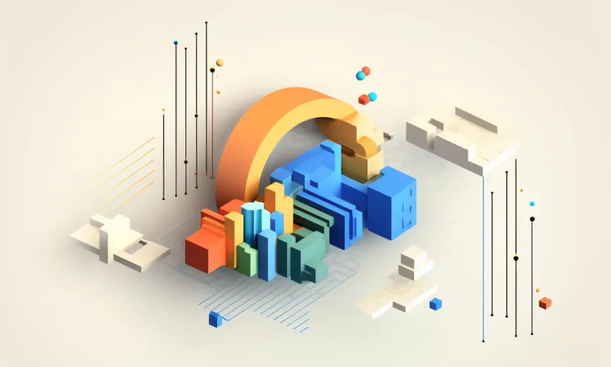 Flat illustration of Google Cloud platform