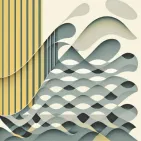 Yellow stripes and gray waved lines