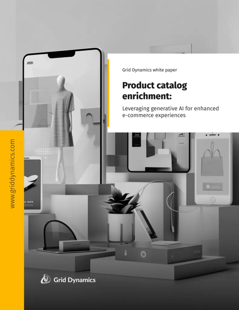 Grayscale digital retail background with an array of products to represent catalog enrichment