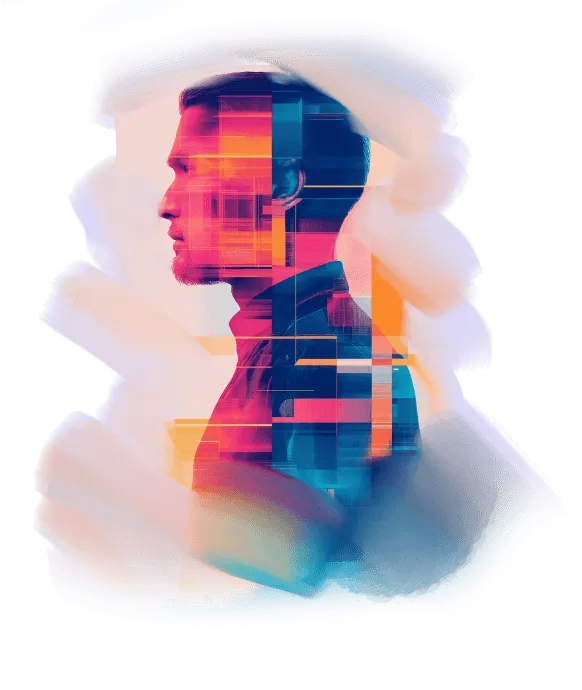 Abstract portrait of a businessman
