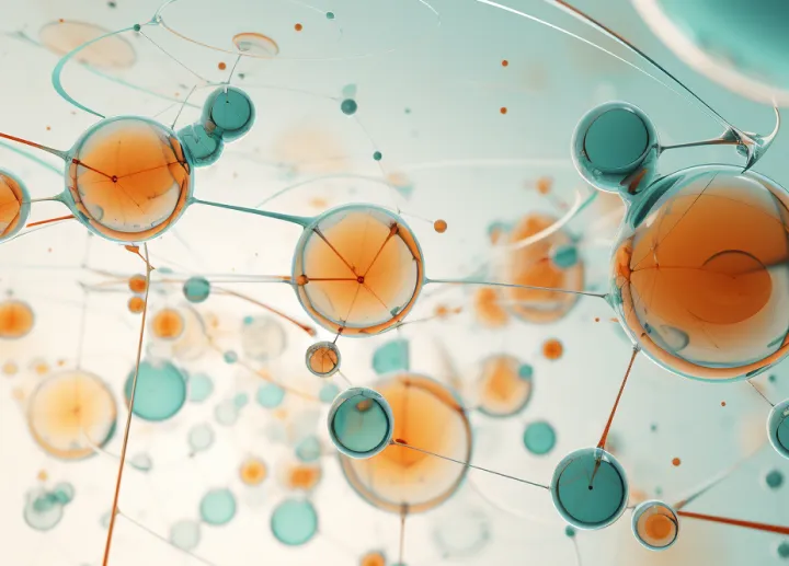 3D cells in pastel colors to explain digital health commercialization