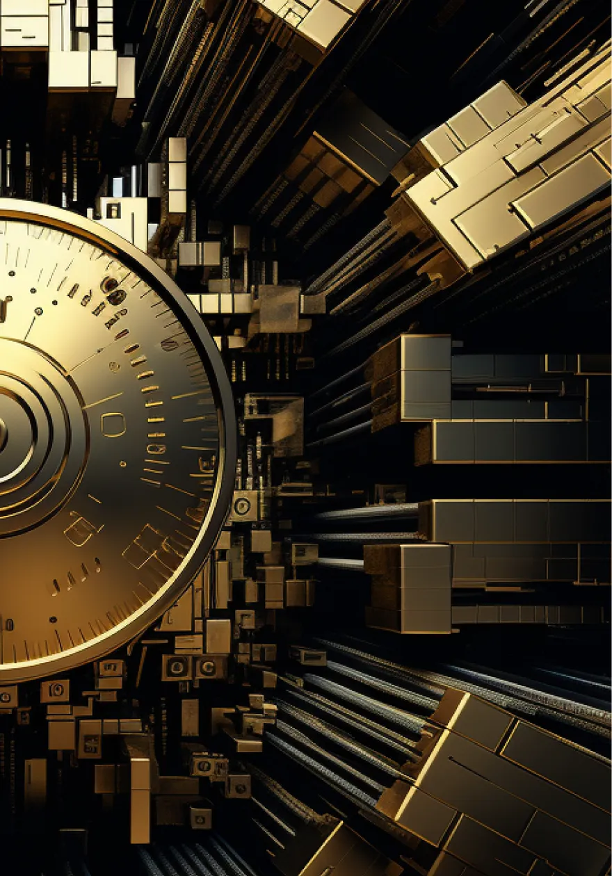 Intricate metal lock to represent cybersecurity for banks and wealth management firms