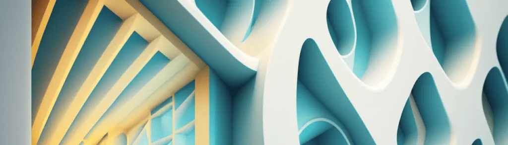 Futuristic blue walls