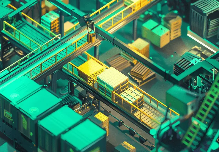Packing lines in a factory